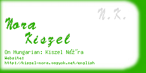 nora kiszel business card